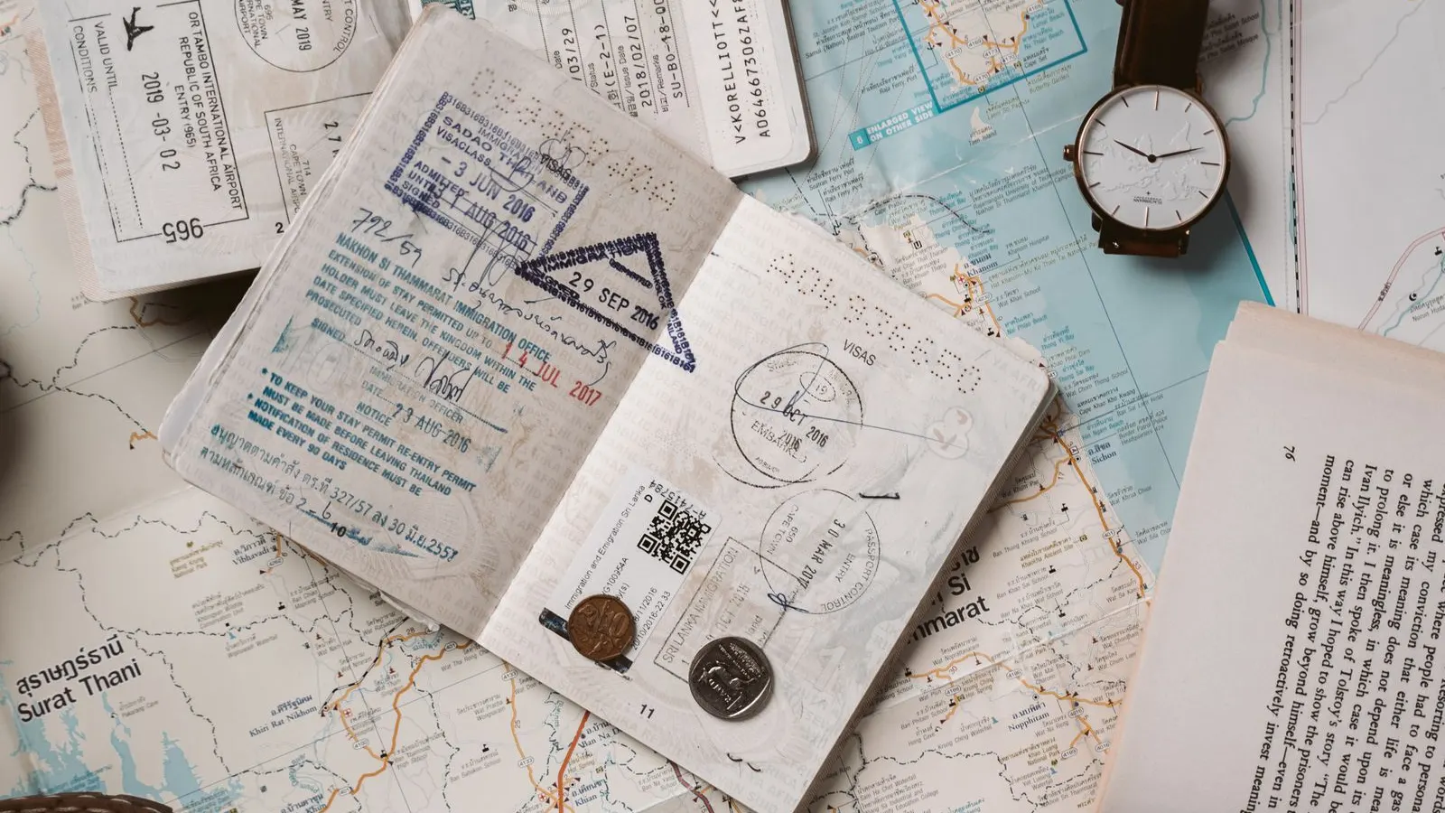 Passport and travel documents prepared for China medical visa planning